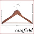 thumbnail image 5 of Casafield - 20 perchas para trajes de madera de nogal - Madera de loto premium con muescas y gancho giratorio cromado para ropa de vestir, abrigos, chaquetas, pantalones, camisas, faldas, 5 of 5