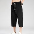 thumbnail image 2 of Men's Casual Sporty Capri Pants Lightweight Breathable Summer Beach Trousers Elastic Waist Comfortable Everyday Wear with Pockets Men's Pants Relaxed Fit Sweatpants Stretch, 2 of 7