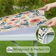 thumbnail image 6 of Pioneer Flower Floral Print Pattern Square Fitted Tablecloth with Elastic Edge,Square Table Cover,Washable Elastic Table Cover for Home Kitchen Party Decor 36"x36", 6 of 6