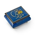 thumbnail image 1 of Gorgeous Dark Blue Stain Heart and Floral Wood Inlay Music Box - Skaters Waltz, The, 1 of 2