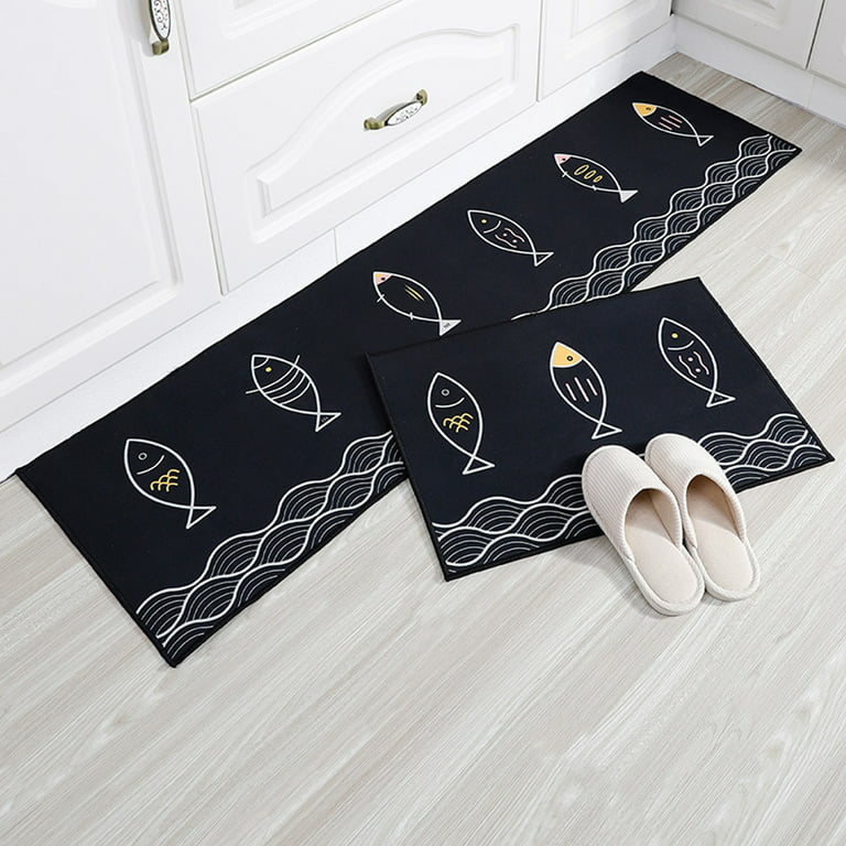 Vive Comb Anti-Fatigue Kitchen Mat & Rug - Set of 2 Cushioned Non-Slip Kitchen Floor Mats, Great for Use in Front of Sink, Runner Rugs for Home, Office, Laundry