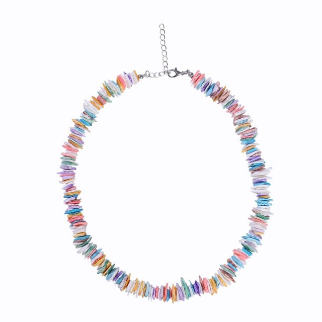 Collar de concha rota de moda estilo europeo y americano, joyería con personalidad para mujer, collar de concha irregular, cadena de clavícula
