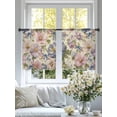 thumbnail image 4 of Vintage Flowers Sheer Curtains 54 Inch Length 2 Panels Set Window Treatments, Spring Watercolor Floral Dragonflies Beige Rod Pocket Semi Curtains for Living Room/Bedroom/Kitchen Décor, 104"W x 54"L, 4 of 7