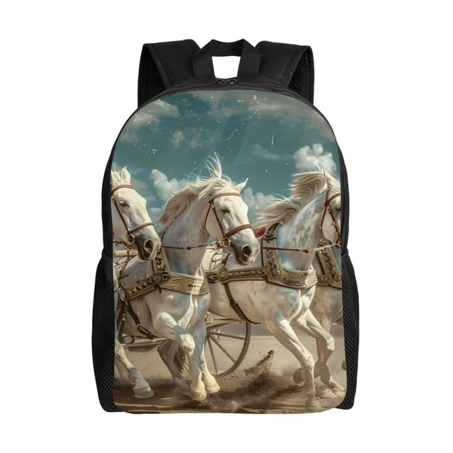 Fotbe Roman Chariot Horse Race Mochila de Viaje para Laptop, Mochila Ejecutiva Delgada y Resistente 15.6"