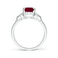 thumbnail image 2 of ANGARA Natural Vintage Style Oval 1.25 ct Ruby Ring with Diamond Accents in 14K White Gold for Women (Size-8x6mm) | July Birthstone, Birthday, Anniversary, Jewelry Gift for Women | Natural Ruby Ring, 2 of 7