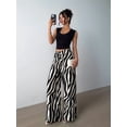 thumbnail image 6 of Women'S Wide Leg Pants High Elastic Waist Flowy Palazzo Pants Black & White XL, 6 of 9