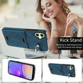 thumbnail image 2 of Case for Samsung Galaxy A05 Wallet with Credit Card Holder & Finger Ring Stand, PU Leather Slim Cover Shockproof Scratch Resistant Full Protection Case for Samsung Galaxy A05, Blue, 2 of 10
