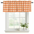 thumbnail image 2 of Orange Valances for Windows, Decorative Rod Pocket Window Valance Curtains, Country French Rustic Buffalo Plaid Modern Art Short Curtain Drapes for Kitchen/Living Room, 2 Panels, 42" W x 12" L, 2 of 8