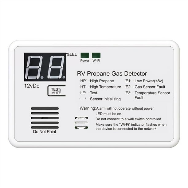 Detector de Gas Propano, Detector Digital de Gas Propano para Vehículos Recreativos, con CC de 12 V y Alarma de 85 DB, Ideal para Casas y Vehículos Recreativos.