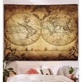 thumbnail image 3 of Old World Map Tapestry, Vintage Wanderlust Pirate Map Tapestry Wall Hanging for Men Bedroom, Historical Atlas Tapestries Poster Beach Blanket College Dorm Home Decor 60X40 inches, 3 of 4