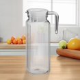 thumbnail image 5 of WUXIAB Transparent Cold Water Pot Acrylic Unbreakable Pitcher,Bpa-Free Plastic Pitcher,Heat-Resistant Pitcher With Lid,Ribbed Pitcher With Handle,Clear Drink Pitcher,Tea Juice Water Pitcher B 1.3L, 5 of 8