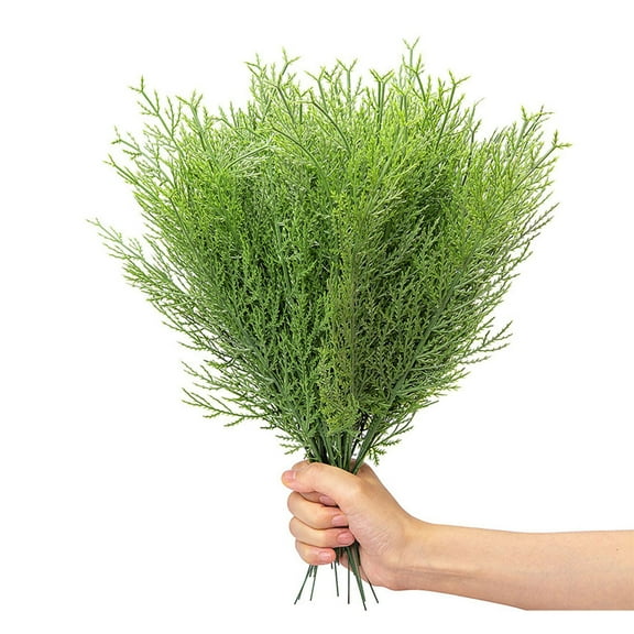 Taotanxi Artificial Pine Leaves Branches, 24pcs 13.7 Inches Fake Greenery Pine Sprigs Faux Stems Picks for D-IY Christmas Garland Wreath Embellishing and Home Garden Decoration
