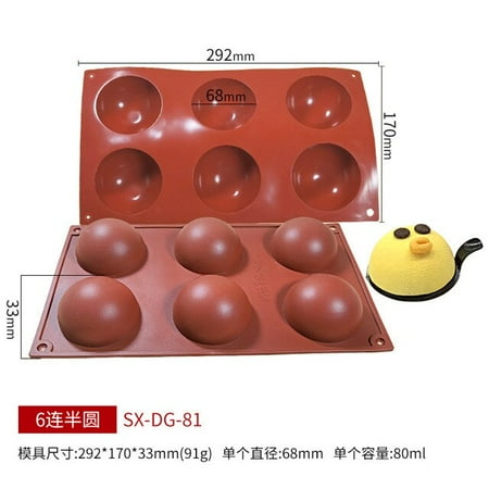 

DabuLiu Semicircle Silicone Mold 6/15 Holes Baking Pan for Pastry Mold Bakeware Sphere Ball Mold Pop Cake Mold DIY Chocolate Cookie Mold
