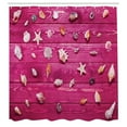 thumbnail image 3 of Ambesonne Nautical Shower Curtain, Seashells Vintage, 69"Wx75"L, Cream and Fuchsia, 3 of 5