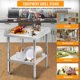 thumbnail image 3 of Mesa de trabajo comercial en acero inoxidable - Certificación NSF, capacidad 400 lbs, altura ajustable, resistente a la corrosión, reborde de 2", ideal para restaurante, cocina, hotel y hogar, 3 of 7
