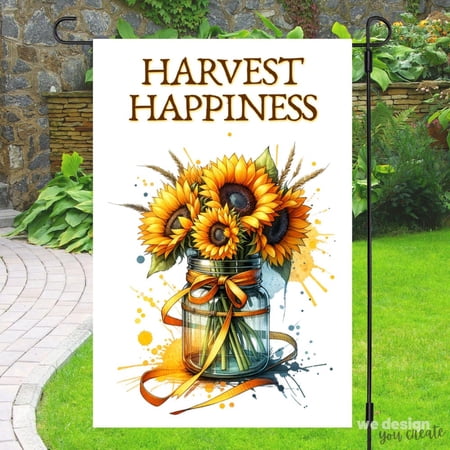 Sunflower Glass Jar Floral Bouquet Flag 12x18 POLE NOT INCLUDED Garden Flag