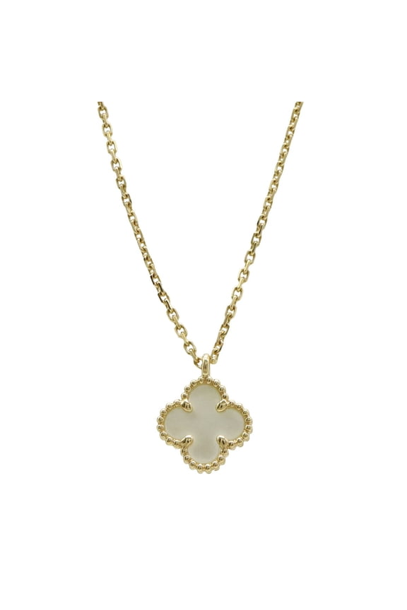 Pre-Owned Van Cleef & Arpels VCA Sweet Alhambra Pendant Necklace in 18K Yellow Gold Shell...