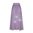 thumbnail image 4 of Taylonsss Clearance Women's Printed Elastic Waistband Pleated Pocket Skirt With Mid Calf Skirt, 4 of 5