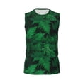 thumbnail image 6 of Picia Green Leave Fern mens Cotton Tank Undershirts , Moisture-wicking Ribbed Tanks, Lightweight Cotton Tank Undershirts-Large, 6 of 8