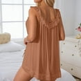 thumbnail image 4 of Wxolcjlv Nightgown For Womens Sexy Lace Mesh Off Shoulder Strap Nightie Night Gown Dress Ladies Soft Slip Sleepshirts,L, 4 of 5
