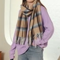 thumbnail image 4 of Bufanda larga y suave de invierno para mujer, bufanda con borlas a cuadros, bufandas clásicas suaves para mujer, bufanda suave para mujer, invierno, 4 of 6