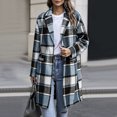 thumbnail image 2 of Tqcoqu Long Wool Blend Jacket for Women, Hooded Plaid Coat Oversized Button Down Shacket 2026 Fall Winter Casual Warm Trench Coats, 2 of 9