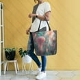 thumbnail image 4 of FORMRS Womens Canvas Tote Bag with Zipper Inner Pocket Shoulder Handbag, Psychedelic Forest, 4 of 7