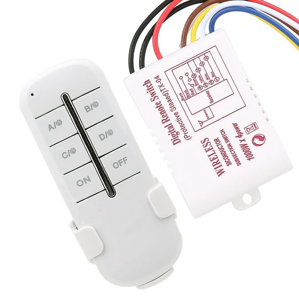 Receptor inalámbrico de luz de lámpara de CA de 180-240 V de encendido y apagado Interruptor de control remoto RF (4 vías 4*1000 W)