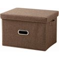 thumbnail image 1 of Foldable Storage Basket Storage Box with Lid Bin Organizer Storage Container with Handle for Dedon Cover Toys Coffee Clothes 37 * 27 * 26cm, 1 of 3