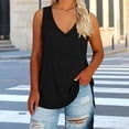 thumbnail image 2 of BLVB Womens Plus Size Tank Tops Summer Sleeveless V Neck T Shirts Casual Loose Fit Side Slit Basic Tees Tunic Tops, 2 of 6