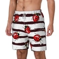 thumbnail image 2 of Uemuo Ladybugs on Black and White Striped1 Pattern Mens Swim Trunks Quick Dry Board Shorts with Mesh Lining, Stretch Beach Shorts Quick Dry No-Chafing Board Shorts-Medium, 2 of 9
