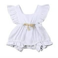 thumbnail image 1 of Newborn Baby Girl Ruffle Solid Color Romper Bodysuit 0-24 Months, 1 of 3