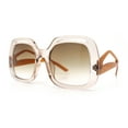 thumbnail image 4 of Womens Thick Plastic Rectangle Butterfly Retro Diva Sunglasses Clear Brown - Brown, 4 of 8
