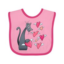 Inktastic Cat Versus Valentine’s Day Hearts with Wings Boys or Girls Baby Bib