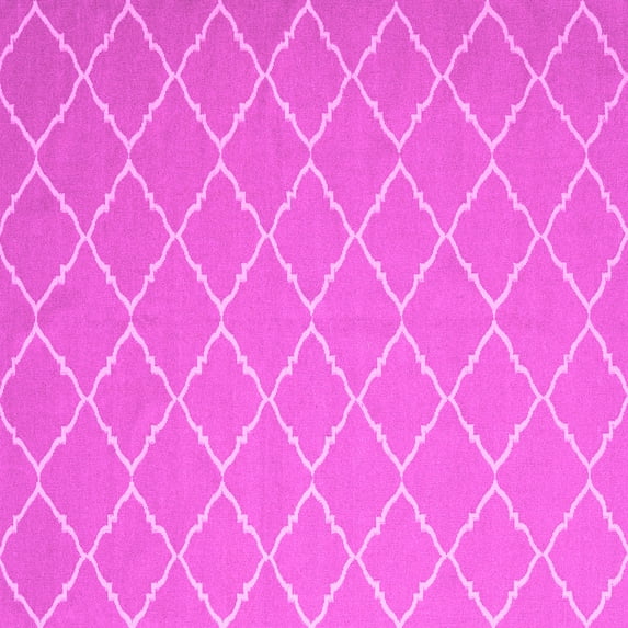 Ahgly Company Indoor Square Trellis Pink Modern Area Rugs, 7' Square