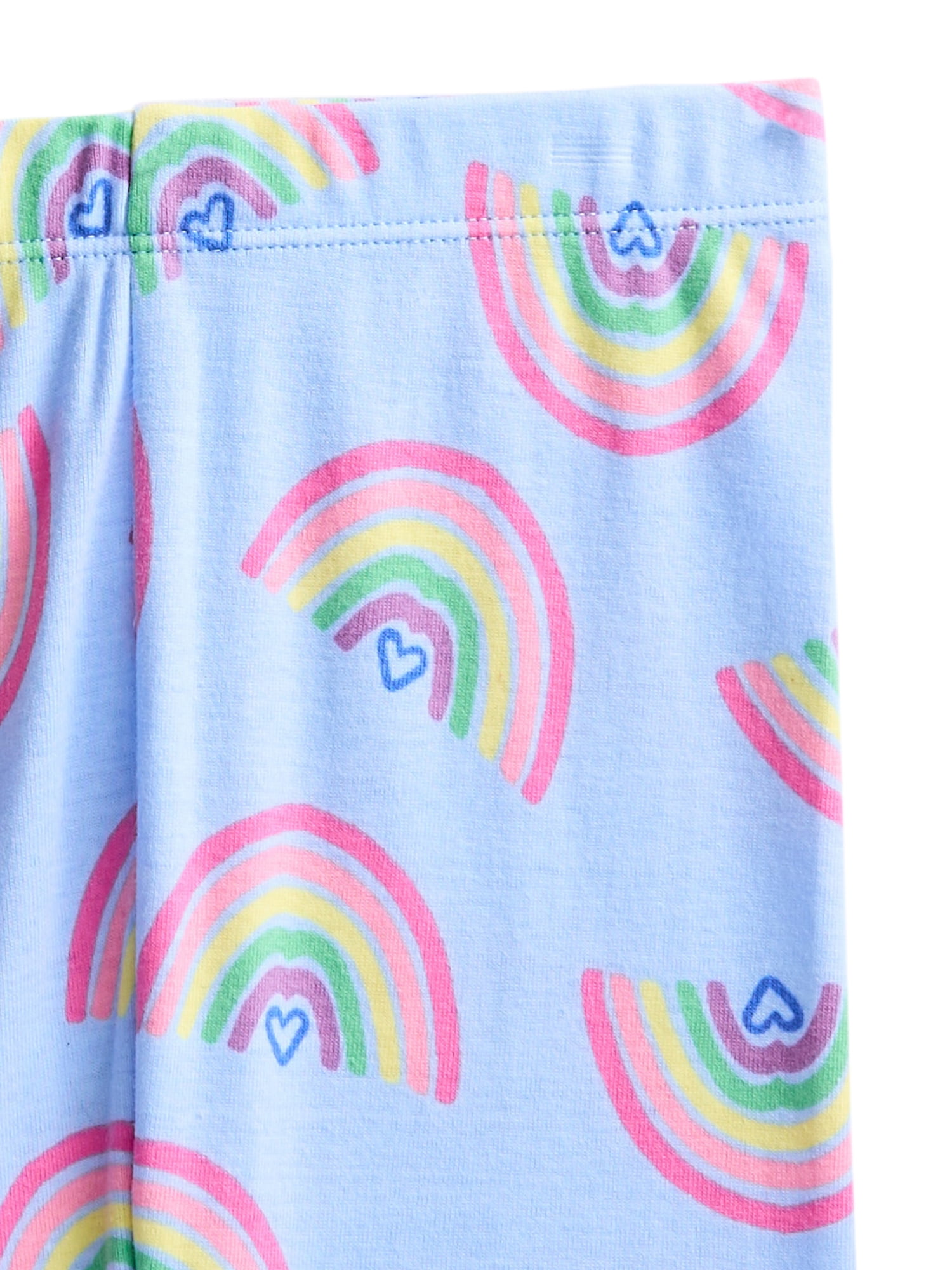 Wonder Nation Toddler Girls Short Sleeve Tee and Shorts Cotton Pajama Set, 2-Piece, Sizes 12M-5T