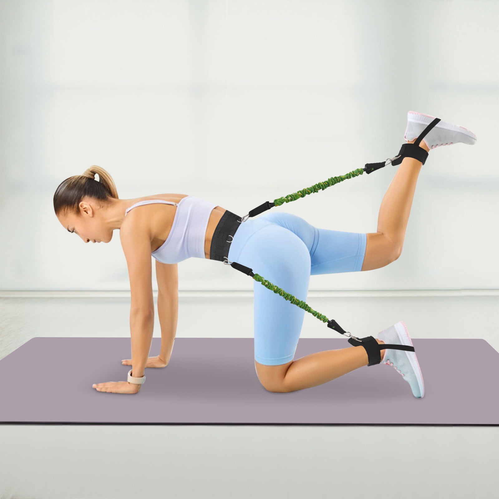 ToppiJoy Vertical Jump Trainer Leg Strength Resistance Bands Set, Jump Resistance Band Adjustable Fixed Ankle Cuff, Leg Resistance Bands for Sports Training