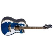 H. Jimenez LBQ4E El Patron Acoustic-Electric Bajo Quinto Transparent Blue