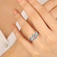 thumbnail image 2 of Celtic Knot Rings 925 Sterling Silver Twisted Knot Ring 18k White Gold Plated Cubic Zirconia Infinity Statement Rings for Women, 2 of 7