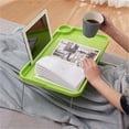 thumbnail image 6 of Basiess Adjustable Laptop Bed Table with Cup Holder, Portable Folding Desk for Studying Eating Working on Sofa Bedroom Dorm Office Green, 6 of 6