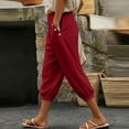 thumbnail image 2 of cfhntfmh Casual Capri Pants for Women High Waisted Loose Fit Joggers with Pockets Lightweight Comfy Lounge Pants, 2 of 7