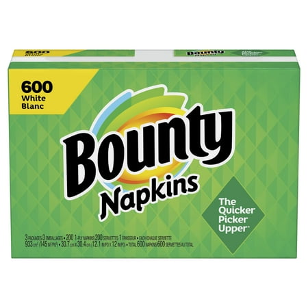Bounty Everyday Paper Napkins, White, 600 Count Napkins