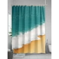 thumbnail image 5 of Shower Curtain Beach Waves Shower Curtains for Bathroom, Waterproof Polyester Shower Curtain Set with Hooks, Standard Size 72" x 72" Teal Brown, 5 of 6