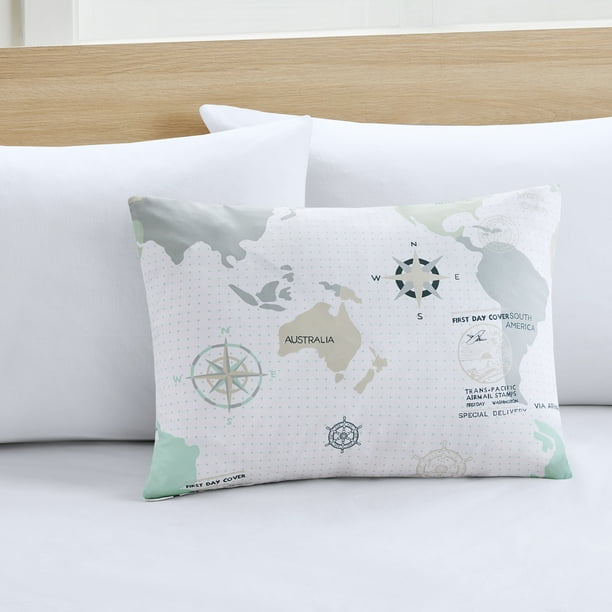 Mainstays Microfiber Printed Travel Pillow Cover, 1 Each, 15" x 20