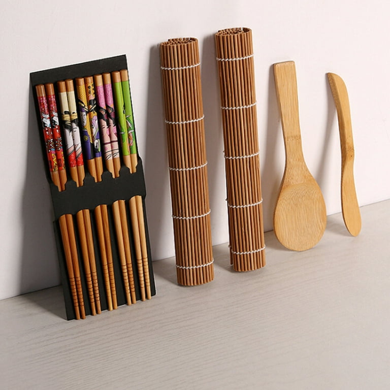 Bamboo Sushi Making Kit with 2 Sushi Rolling Mats, Bamboo Chopsticks, Rice  Paddle & Spreader, 1 - Mariano's