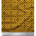 thumbnail image 1 of Soimoi Gold Georgette Viscose Fabric Circle Art Geometric Print Fabric by the Yard 42 Inch Wide, 1 of 3