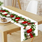 Linen Christmas Table Runner Seasonal Winter Christmas Xmas Table Runner Holiday Farmhouse Style Table Decor