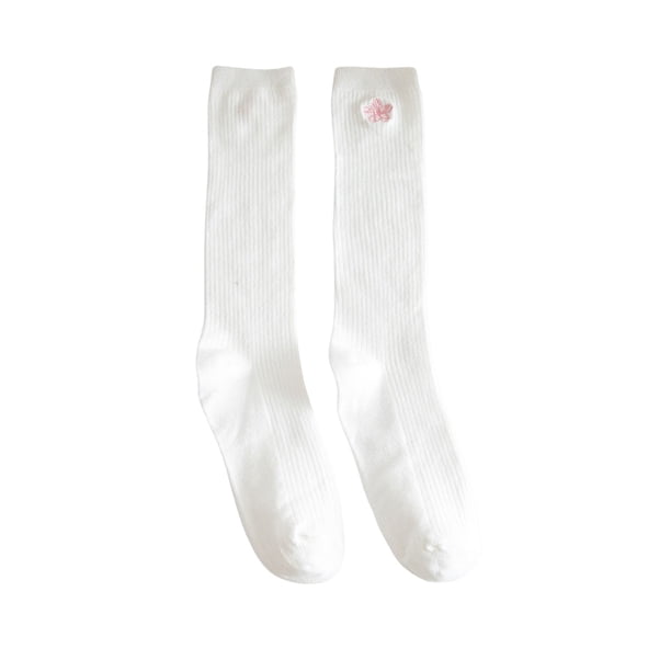 Guardurnaity 1 par de calcetines de punto de estilo japonés para niña, calcetines transpirables universales de temporada, calcetín bonito, Medias Blanco Tipo 1