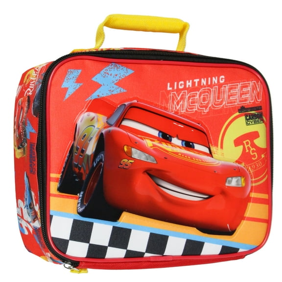 Disney Cars Lightning McQueen Lunch Box Carbon Cyber Kids Insulated Lunch Bag 10"