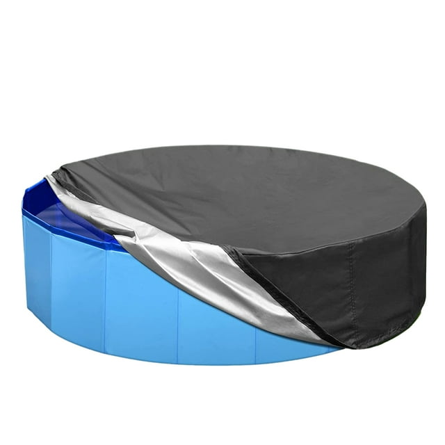 Dinheiro Cubierta para piscina para perros de 48 pulgadas, cubierta portátil redonda plegable para piscina para niños con material de tela Oxford y diseño de cordón, impermeable y a prueba de polvo
